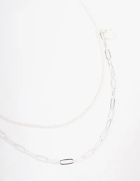 Collier à travers en argent et torsades
