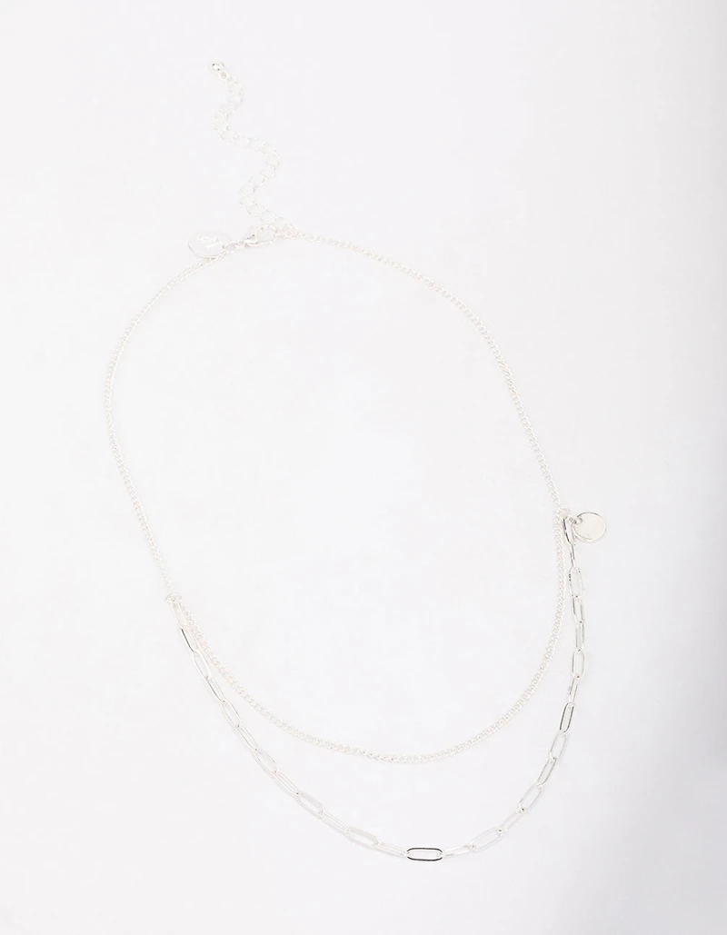 Collier à travers en argent et torsades