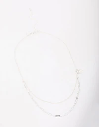 Collier à travers en argent et torsades