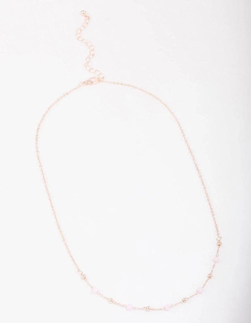 Gold Bead & Ball Chain Necklace