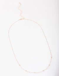 Gold Bead & Ball Chain Necklace