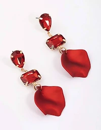 Pear & Rectangle Diamante Petal Drop Earrings