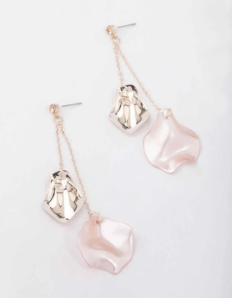 Boucles d’oreilles tombantes Blush Iridescent Petal