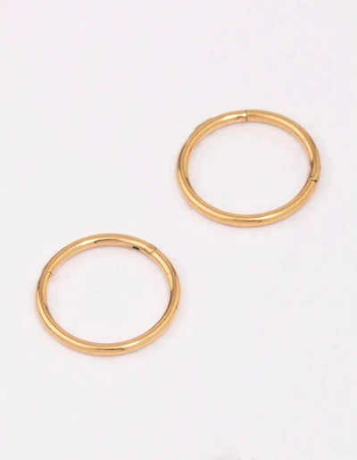 Gold Plated Titanium Sleeper Earrings 8mm
