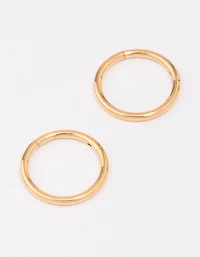 Gold Plated Titanium Fine Sleeper Earrings 10mm