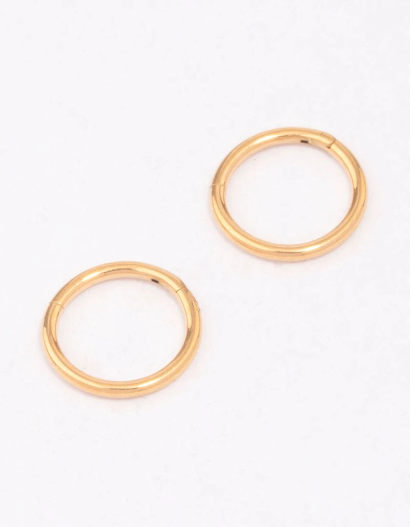 Gold Plated Titanium Fine Sleeper Earrings 6mm