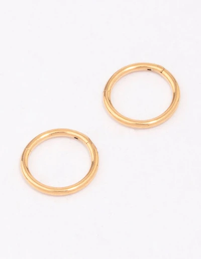 Gold Plated Titanium Fine Sleeper Earrings 6mm