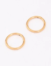 Gold Plated Titanium Fine Sleeper Earrings 6mm