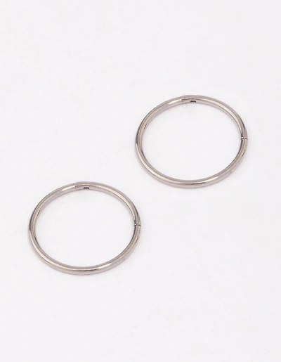Titanium Fine Sleeper Earrings 10mm