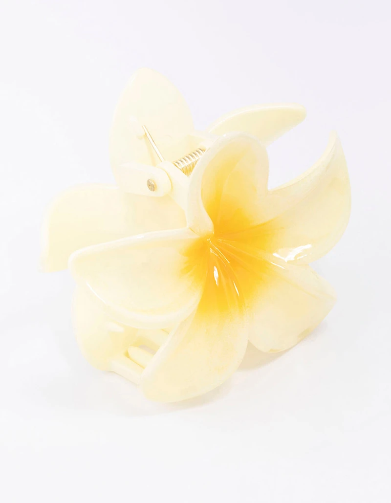 Yellow Ombre Hibiscus Hair Claw Clip