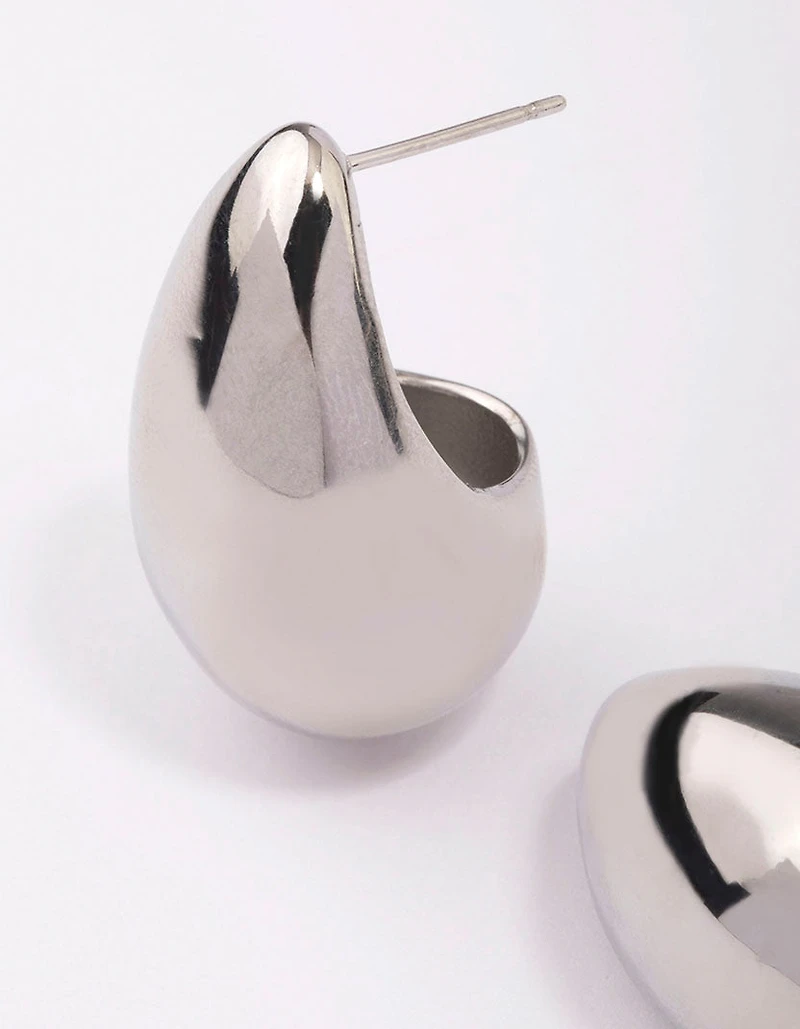 Grandes boucles d’oreilles en forme de goutte d’eau en acier inoxydable imperméable