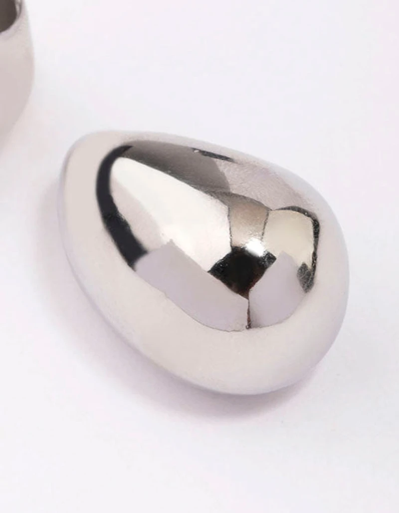 Grandes boucles d’oreilles en forme de goutte d’eau en acier inoxydable imperméable