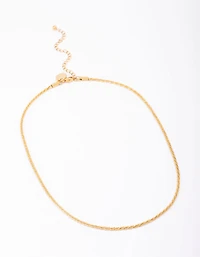 Waterproof Gold Plated Stainless Steel Diamond Cut Twisted Necklace