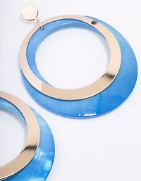 Gold Two Toned Drop Earrings
