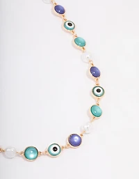 Gold Evil Eye Short Necklace