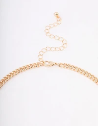Gold Statement Pearl Short Necklace