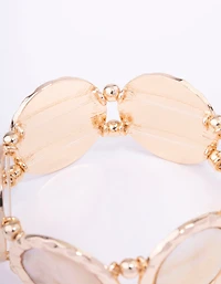 Gold Pearl Disc Bracelet