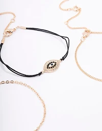 Gold Evil Eye Bracelet & Anklet 4-Pack