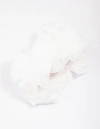 White Fabric Flower Hair Claw Clip