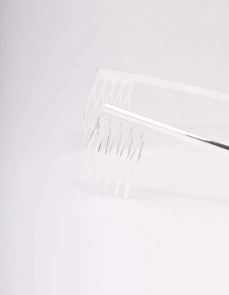 Silver Symmetrical Floral Hair Tiara