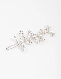 Silver Diamante Mrs Hair Clip