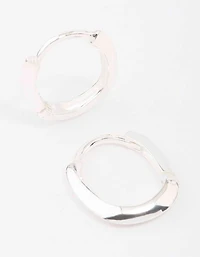 Sterling Silver Chubby Hoop Earrings