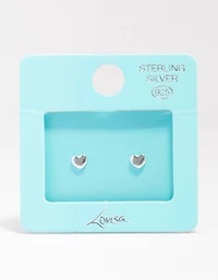 Sterling Silver Heart Stud Earrings