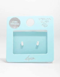 Sterling Silver Cubic Zirconia Marquise Stud Earrings