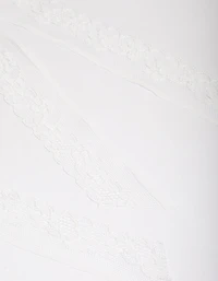 White Fabric Medium Lace Hair Bow Pack