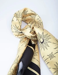 Écharpe Soleil Céleste en tissu noir et or