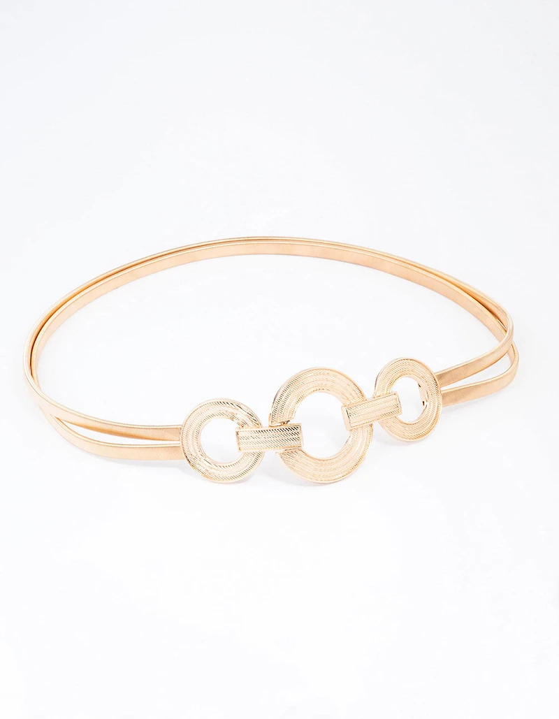 Gold Triple Circle Stretch Belt
