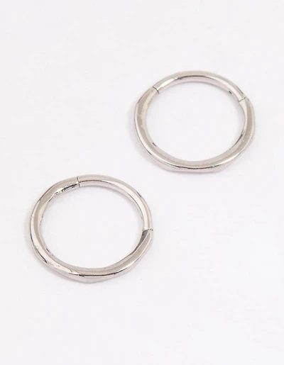 Surgical Steel Wavy Sleeper Hoop Earrings 10mm