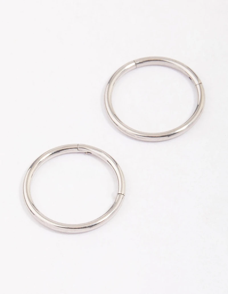 Surgical Steel Sleeper Hoop Earrings 12mm