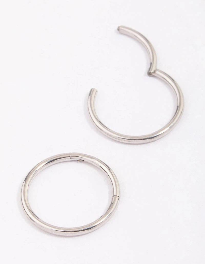 Surgical Steel Sleeper Hoop Earrings 12mm