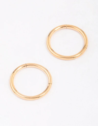 Gold Plated Surgical Steel Sleeper Hoop Earrings 10mm
