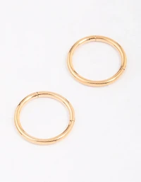 Gold Plated Surgical Steel Sleeper Hoop Earrings 10mm