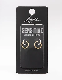 Gold Plated Surgical Steel Sleeper Hoop Earrings 10mm