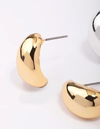 Gold & Silver Plated Bubble Stud Earring Pack