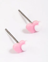 Double Heart Stud Earrings
