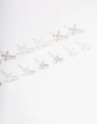 Silver Diamante Cross Earring 8-Pack