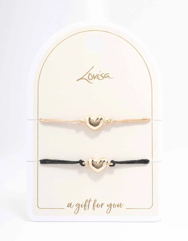 Gold Rope Heart Bracelet