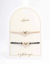 Gold Rope Heart Bracelet