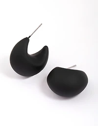 Boucles d’oreilles cerceaux Huggie courbées Black Chubby