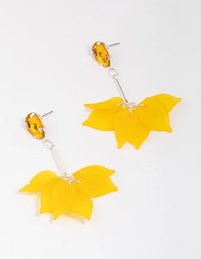 Boucles d’oreilles tombantes Yellow Stone & Stick Petal