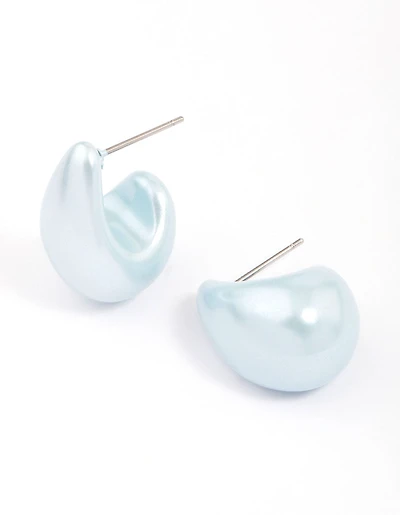Iridescent Teardrop Huggie Earrings