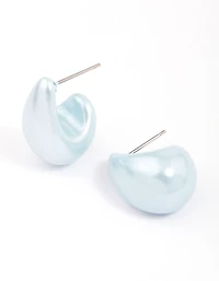 Iridescent Teardrop Huggie Earrings