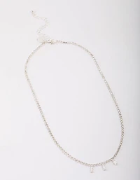 Silver Cupchain Baguette Chain Necklace