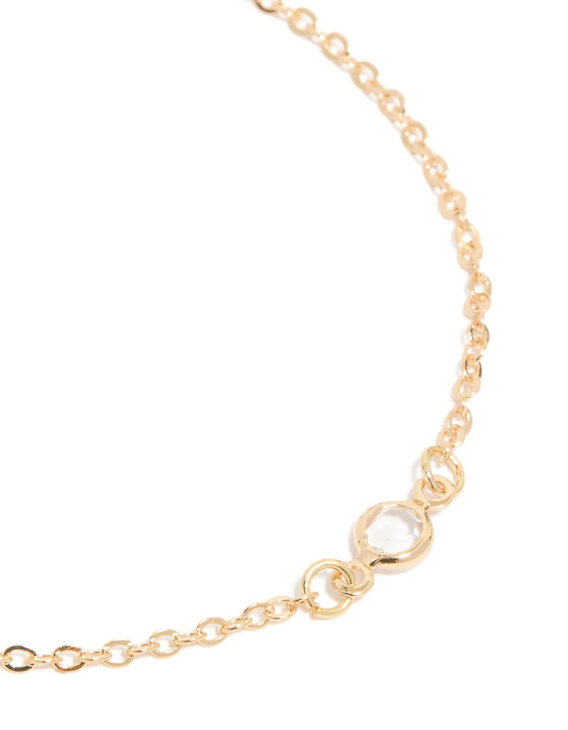 Paquet de bracelets Gold Pearl Station Diamante