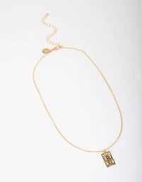 Gold Plated Empress Tarot Card Pendant Necklace