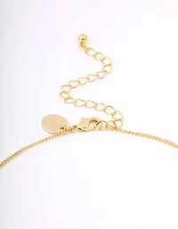 Gold Plated Mary Cross Charm Pendant Necklace